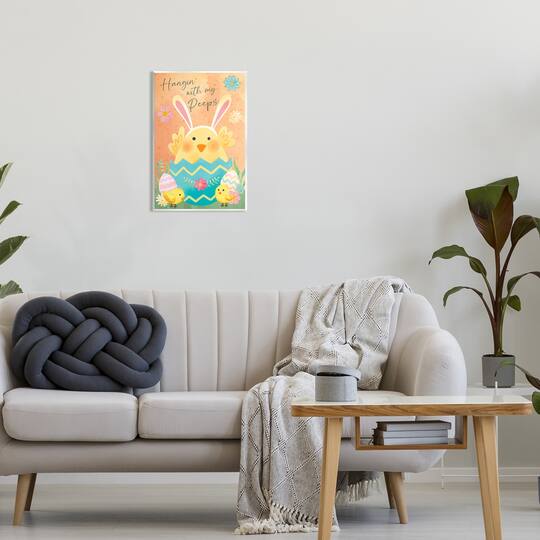 Stupell Industries Hangin' With My Peeps Easter Egg Chicks Wall Plaque Art